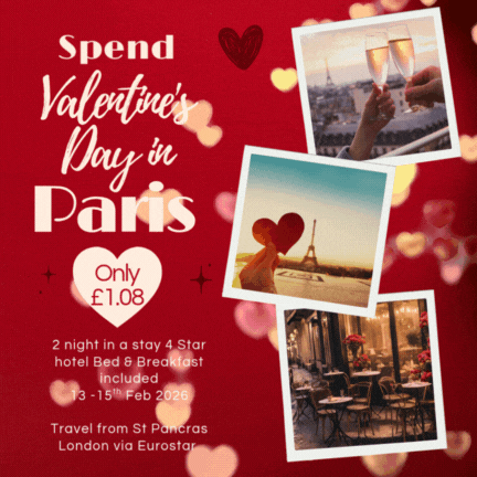 Win a weekend in PARIS on Valentines Day!