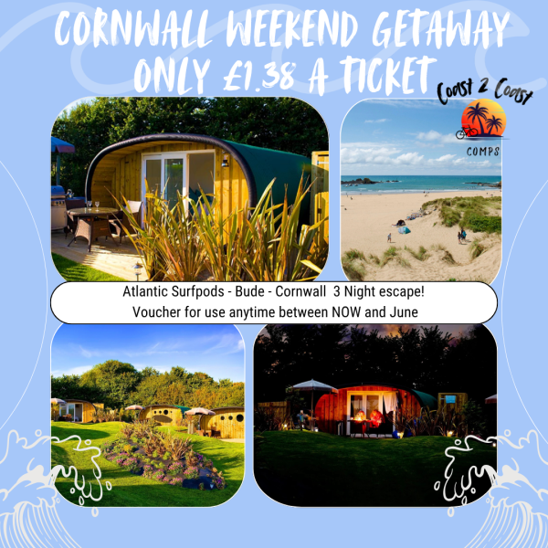 3-NIGHT CORNWALL GETAWAY – ATLANTIC SURF PODS!