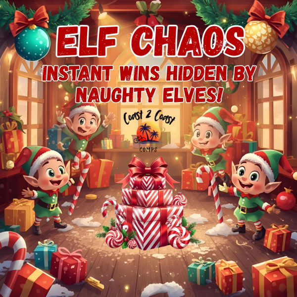 Elf Chaos - Instant Win Comp - £1,000 of Instant Wins + End Prize of 5 Entries into £26,000 for 2026 Draw for Comp Winner!