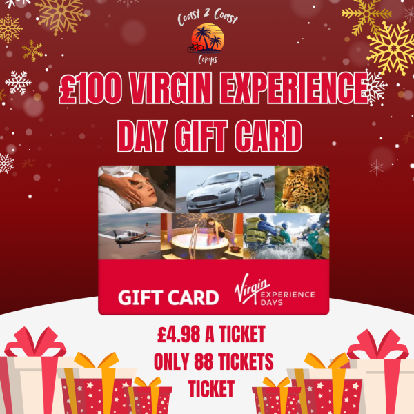 COASTERS CHRISTMAS ADVENT – DAY 21 - A £200 VIRGIN EXPERIENCE DAYS GIFT CARD