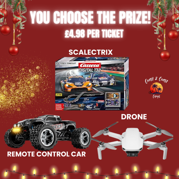 Coasters Christmas Advent – Day 9 - You choose! Scalextric Set, a Drone, Remote-Control Car OR £200.00 Cash Alternative