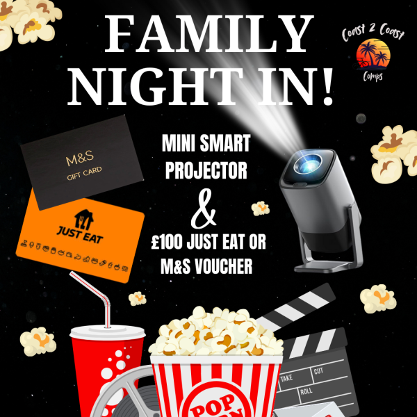 Coasters Christmas Advent – Day 5 - Family Night In - Mini Projector and £100 Food Voucher! !