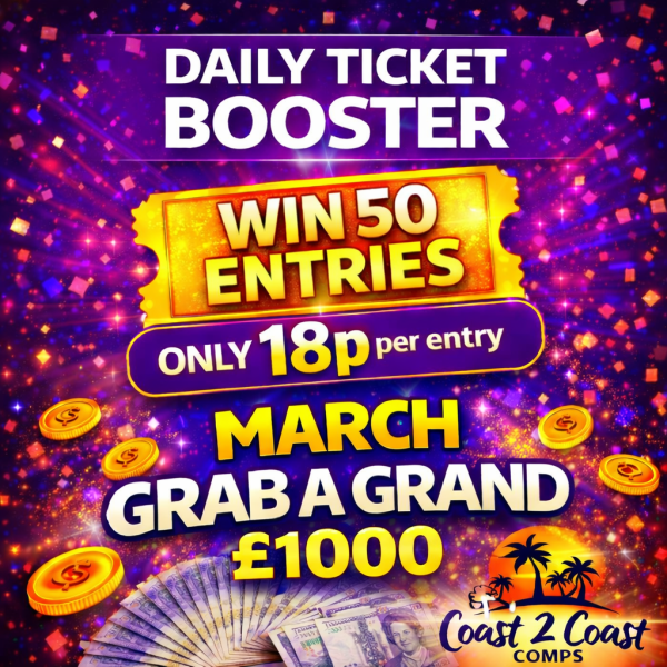 MARCH GRAB A GRAND – TICKET BOOSTER - Win 50 entries into the March Grab and Grand Comp!