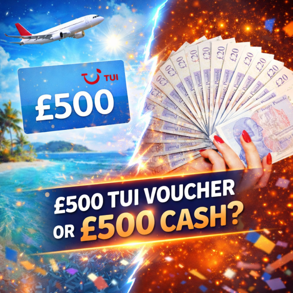 £500 TUI/TRAVEL VOUCHER OR £500 CASH