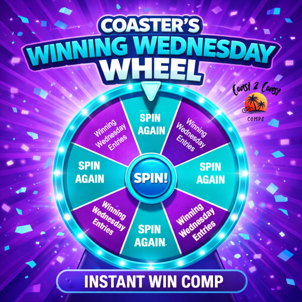 COASTER'S WINNING WEDNESDAY WHEEL - WIN ENTRIES INTO WEDNESDAY'S LIVE RAFFLES! £250 CASH END PRIZE!