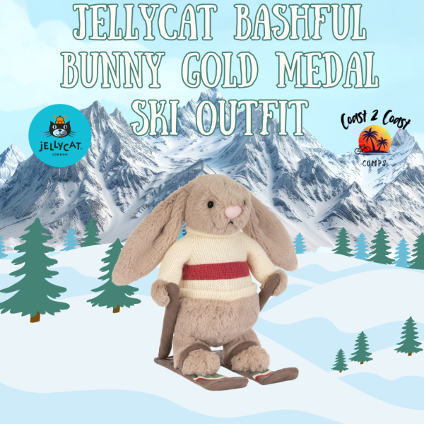 Jellycat Bashful Bunny – Gold Medal Ski Outfit