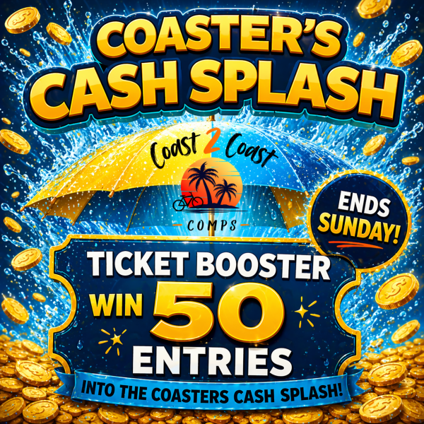 50 Entry Ticket Booster Into the £2,500 Coaster's Cash Splash!