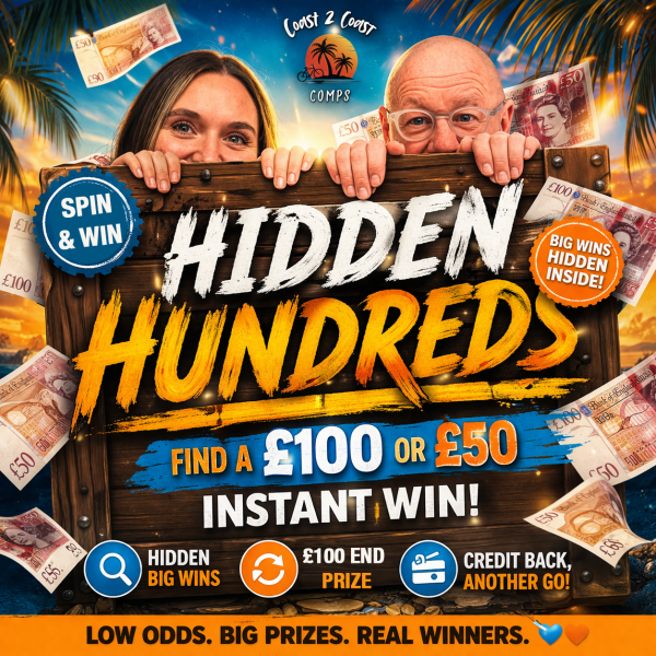 HIDDEN HUNDREDS - £100 Cash end Prize!