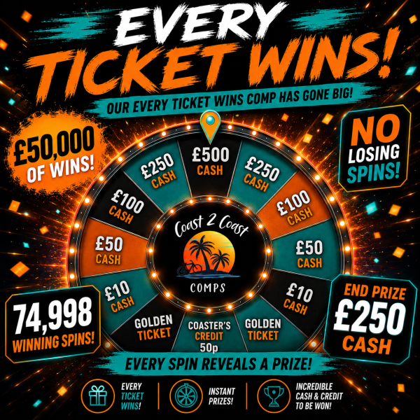 EVERY TICKET WINS - £250 Cash End Prize!