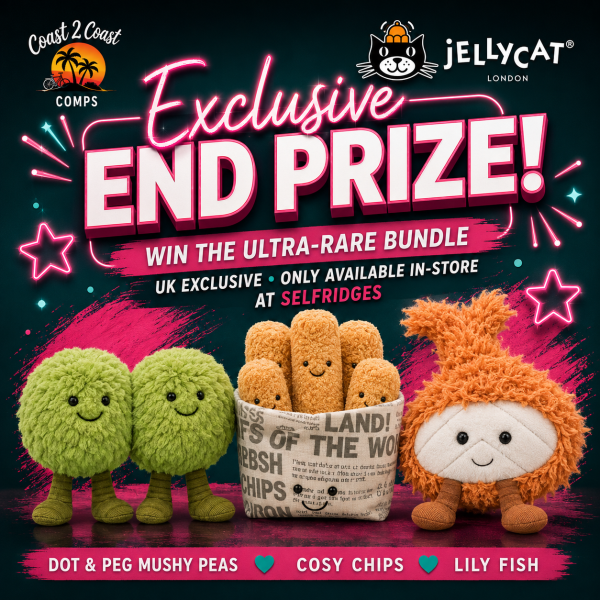 JELLYCAT £15K INSTANT WIN COMP - End Prize UK Exclusive Fish & Chips and Mushy Peas Jellycats