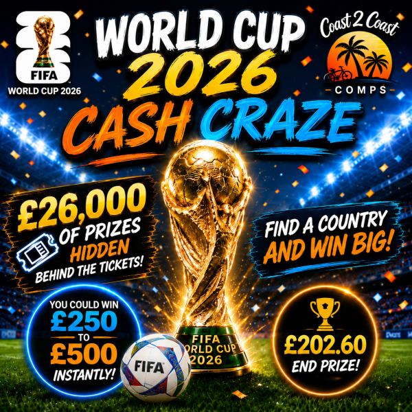 WORLD CUP 2026 CASH CRAZE - END PRIZE £202.60!