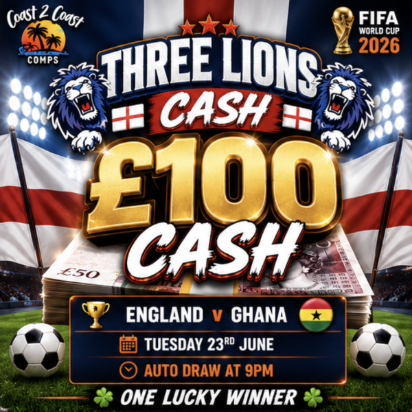 TUESDAY THREE LIONS £100 CASH!