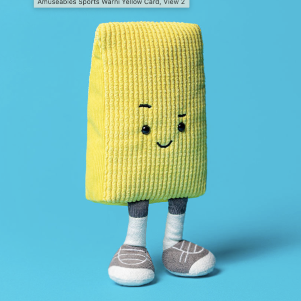 BRAND NEW JELLYCAT DROP - Amuseables Sports Warni Yellow Card & Amuseables Sports Fowla Red Card