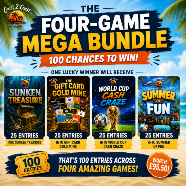 THE FOUR-GAME MEGA BUNDLE - 100 entries into 4 Instant win Comps!